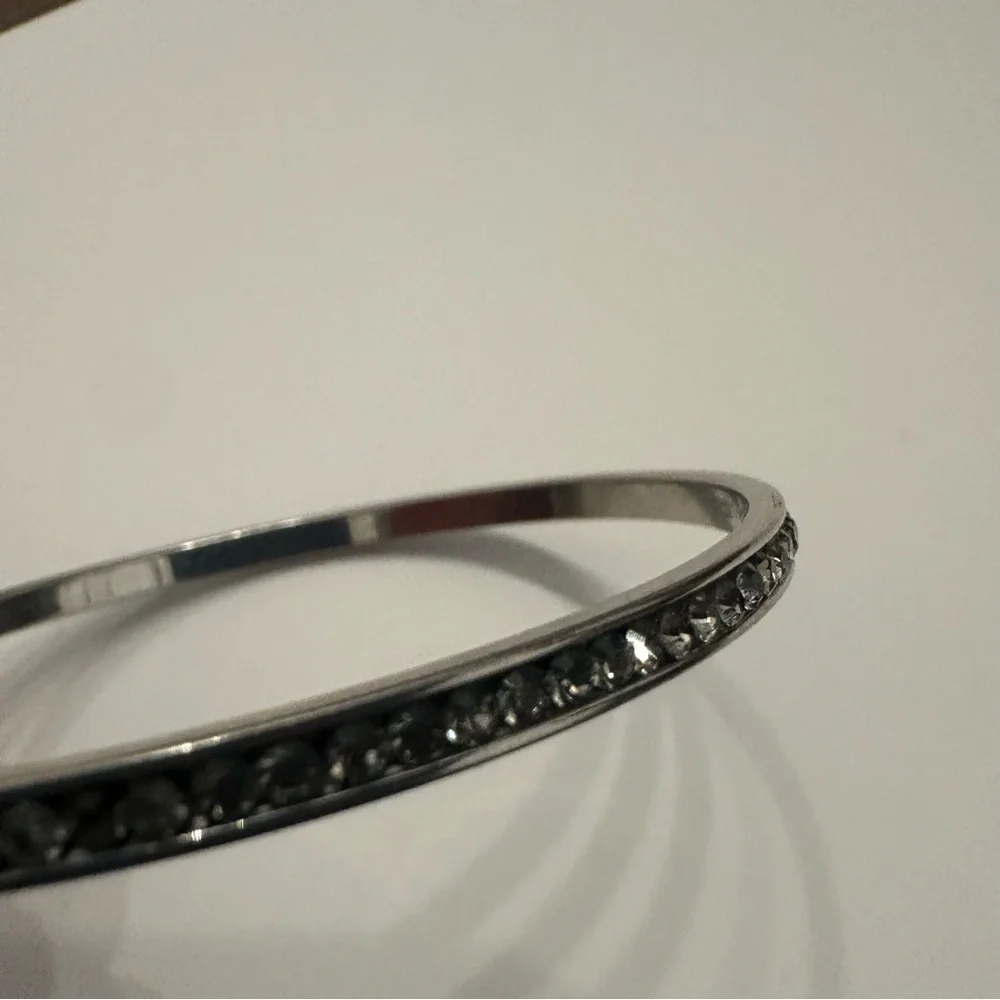 Coach Bangle Bracelet - Silver With Rhinestones